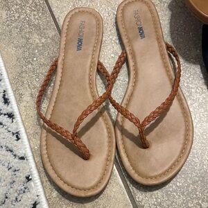 Fashion Nova Brown Braided Sandals